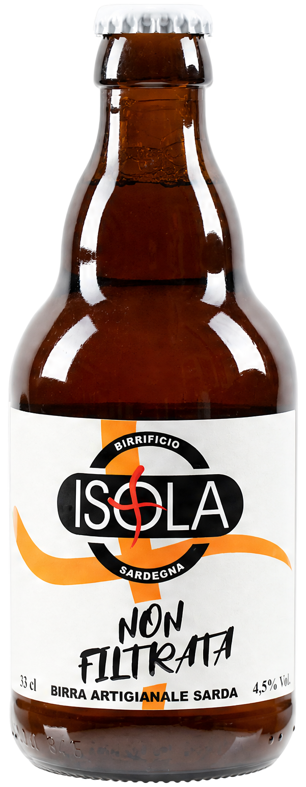 Bottiglia di birra artigianale Isola Non Filtrata del Birrificio Isola